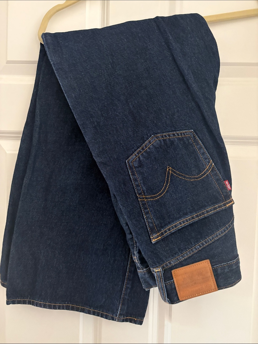 Levi's Ribcage Wide Leg High Rise Dark Blue Jean